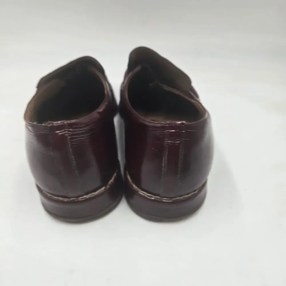 Men's Vintage Rare 1980's German Loafers Burgundy Leather Triple Monk Strap Shoe
